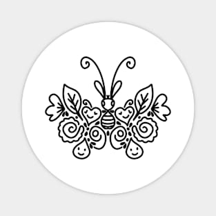 Butterfly fun doodle art Magnet